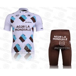 Ag2r La Mondiale Fietsshirt Korte mouw Korte fietsbroeken met zeem Kits 2