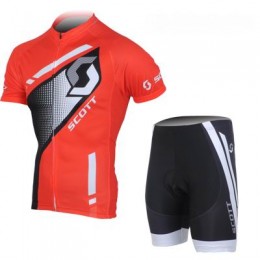 2013 Scott Racing Fietsshirt Korte mouw+Korte fietsbroeken met zeem Kits rood zwart 736