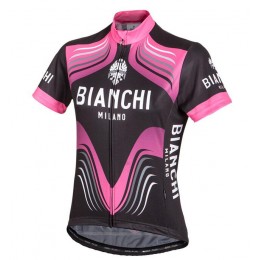 Bianchi Milano Tuela Dames Fietsshirt Korte Mouw zwart rose 20160920