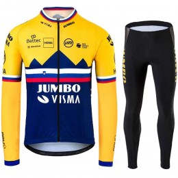 Jumbo Visma SLovenia Pro Team 2021 Fietskleding Fietsshirt Lange Mouw+Lange Fietsbroek Bib 20210380