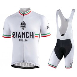 2022 Bianchi Milano Isalle White Fietskleding Fietsshirt Korte Mouw+Korte Fietsbroeken Bib eaMQA