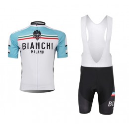 Bianchi 2014 Fietspakken Fietsshirt Korte+Korte koersbroeken Bib wit Blue 828