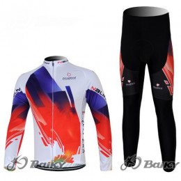 Nalini Pro Team Fietspakken Fietsshirt lange mouw+lange fietsbroeken rood wit 385