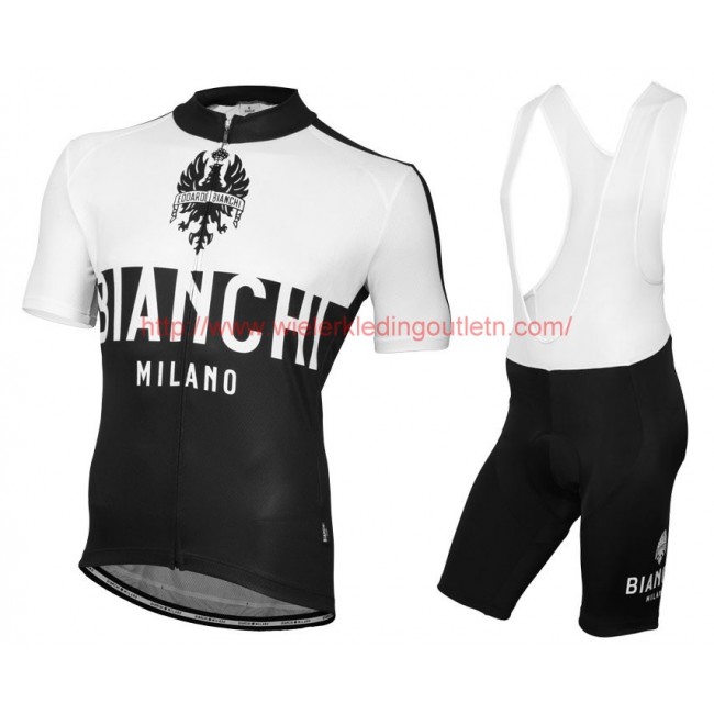 2016 Bianchi Milano Nalon wit-zwart Wielerkleding Wielershirt Korte+Korte Fietsbroeken Bib 213521