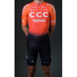CCC Team Reno Orange 2019 Fietskleding Set Fietsshirt Korte Mouw+Korte fietsbroeken Bib 190224105